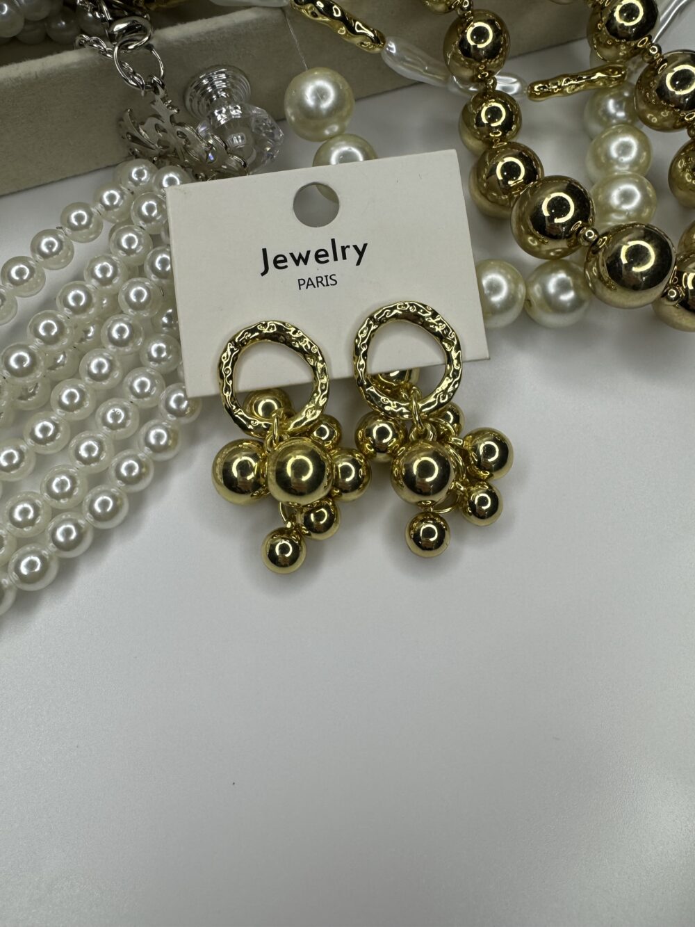 Gold Topçuklu Sallantılı Küpe