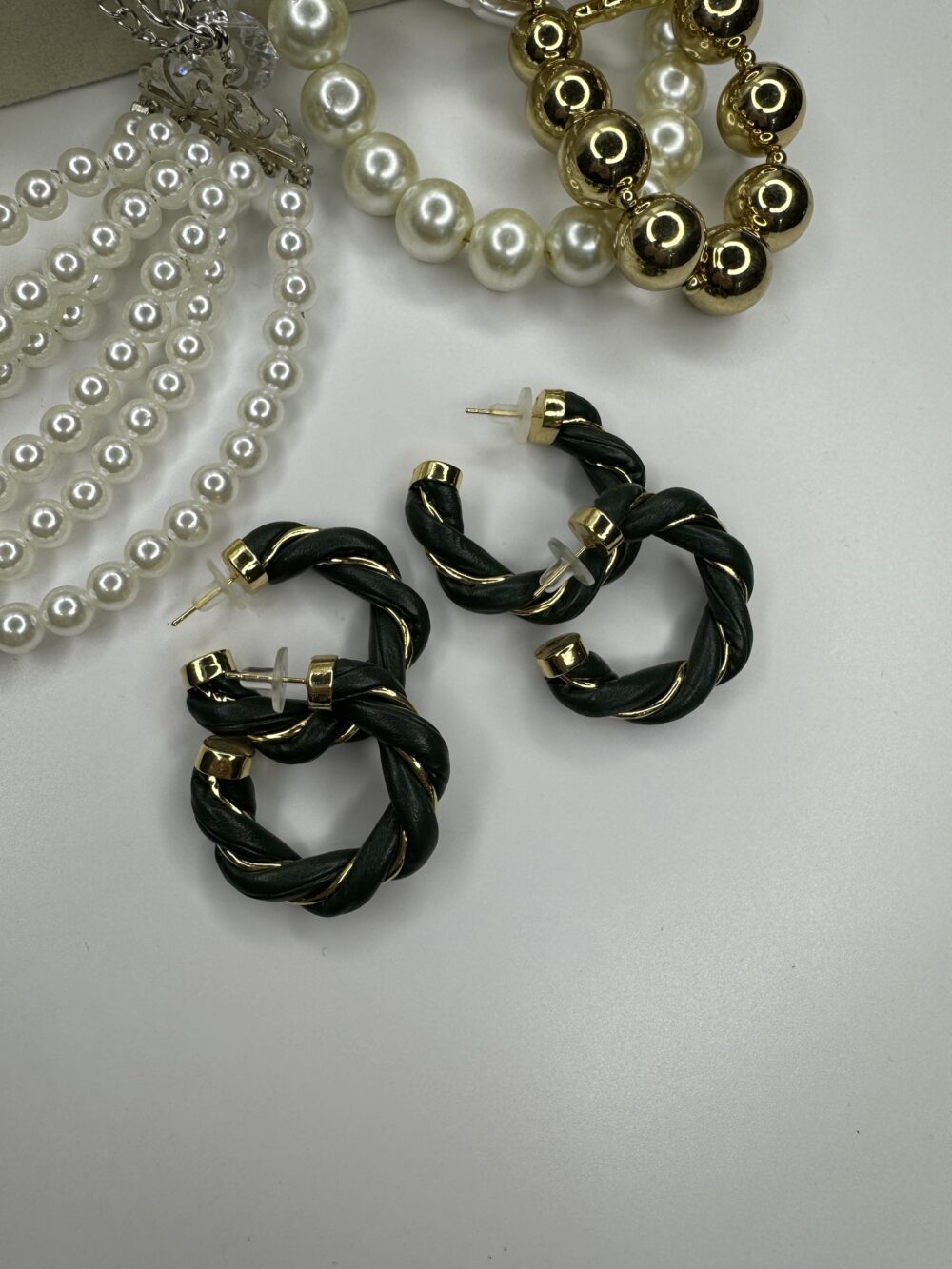 Derili Yeşil-Gold Burgu küpe