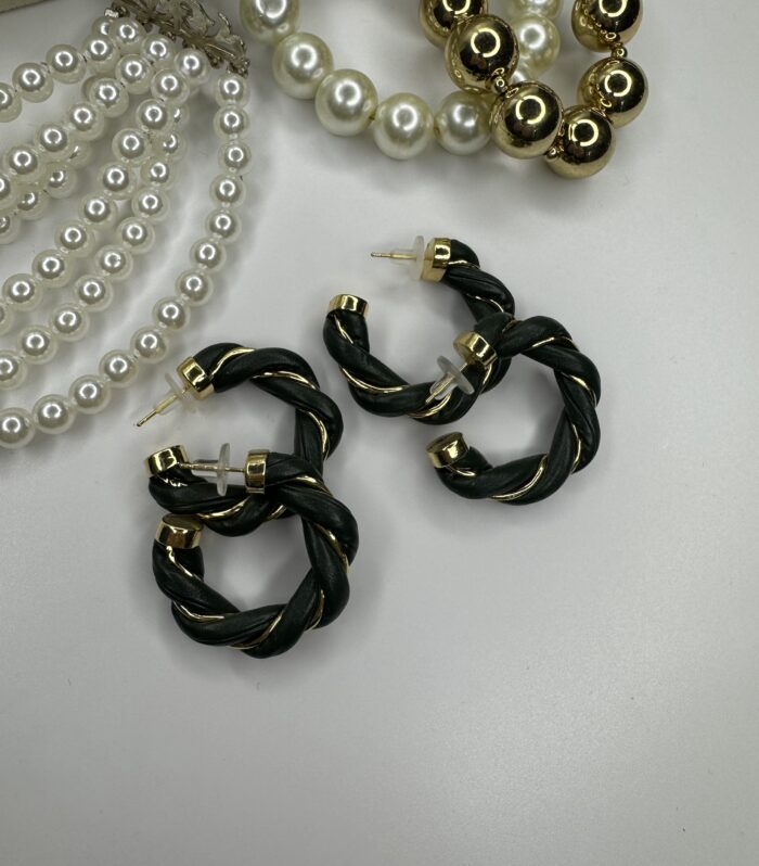 Derili Yeşil-Gold Burgu küpe
