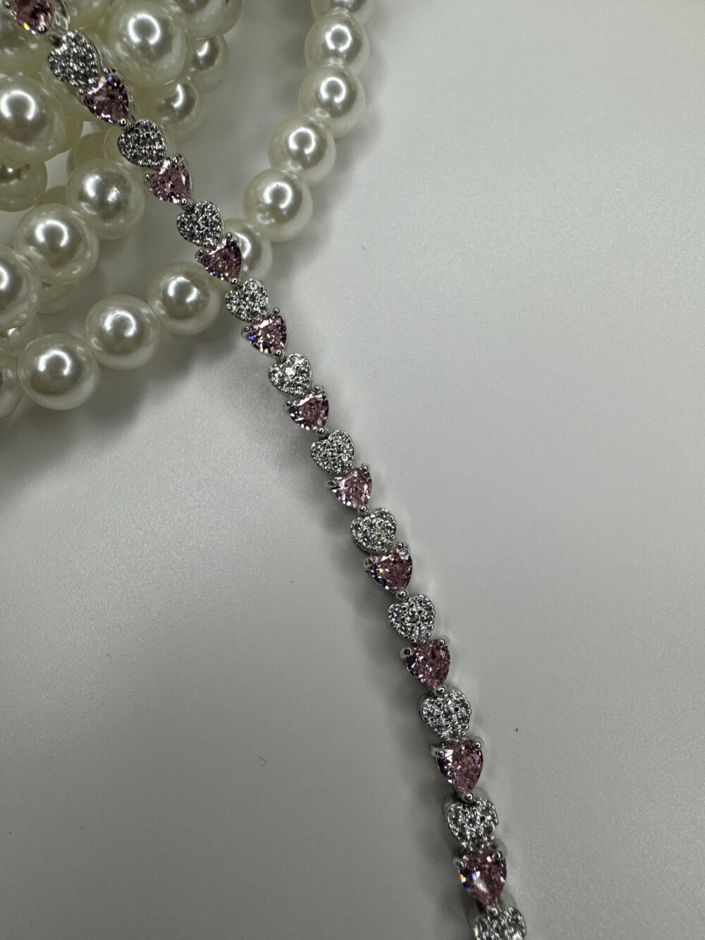 Pembe Kalp  Zirconium Silver Bileklik