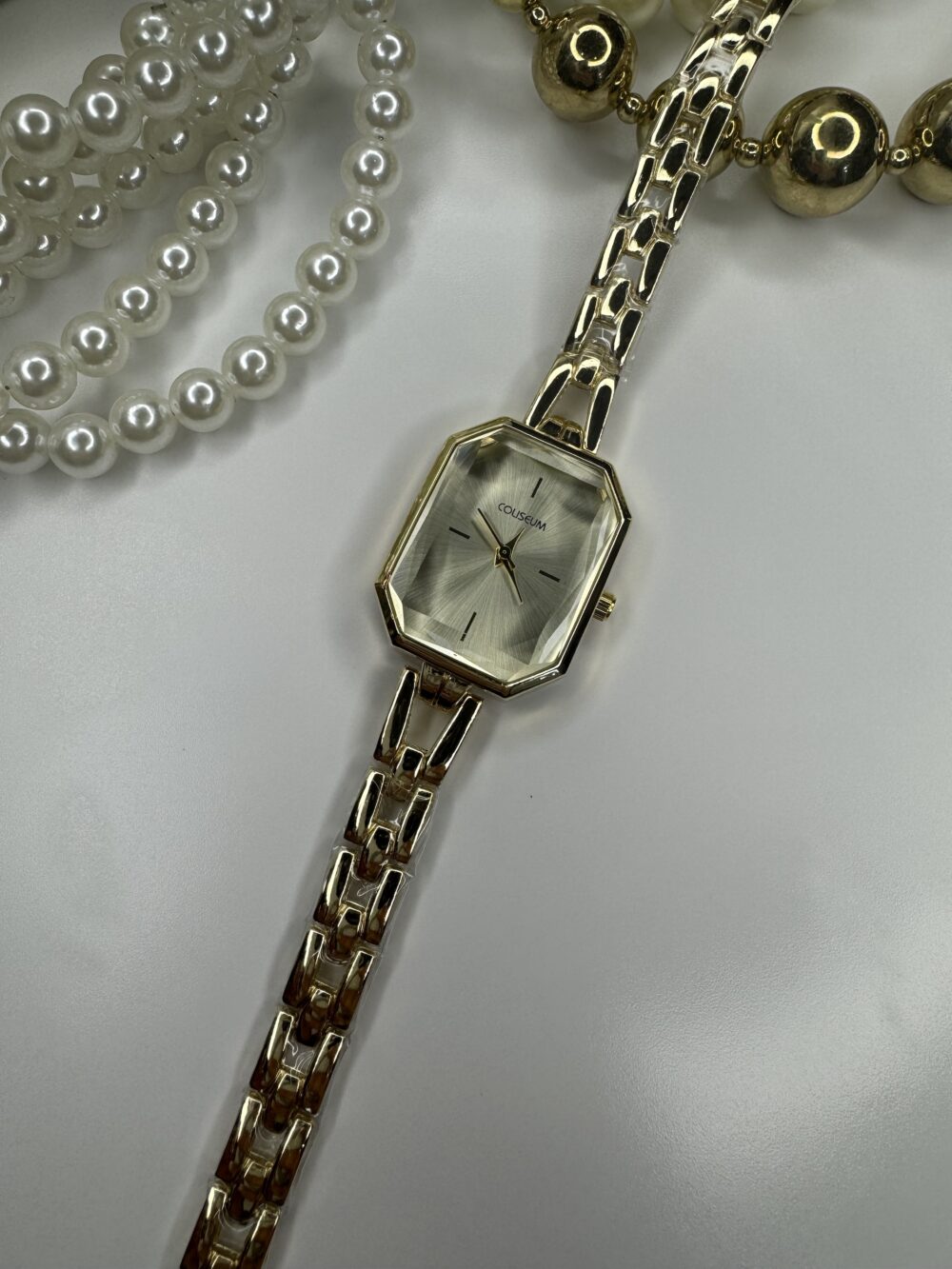 Kiristal Cam Gold Metal Kordon Saat - Görsel 4