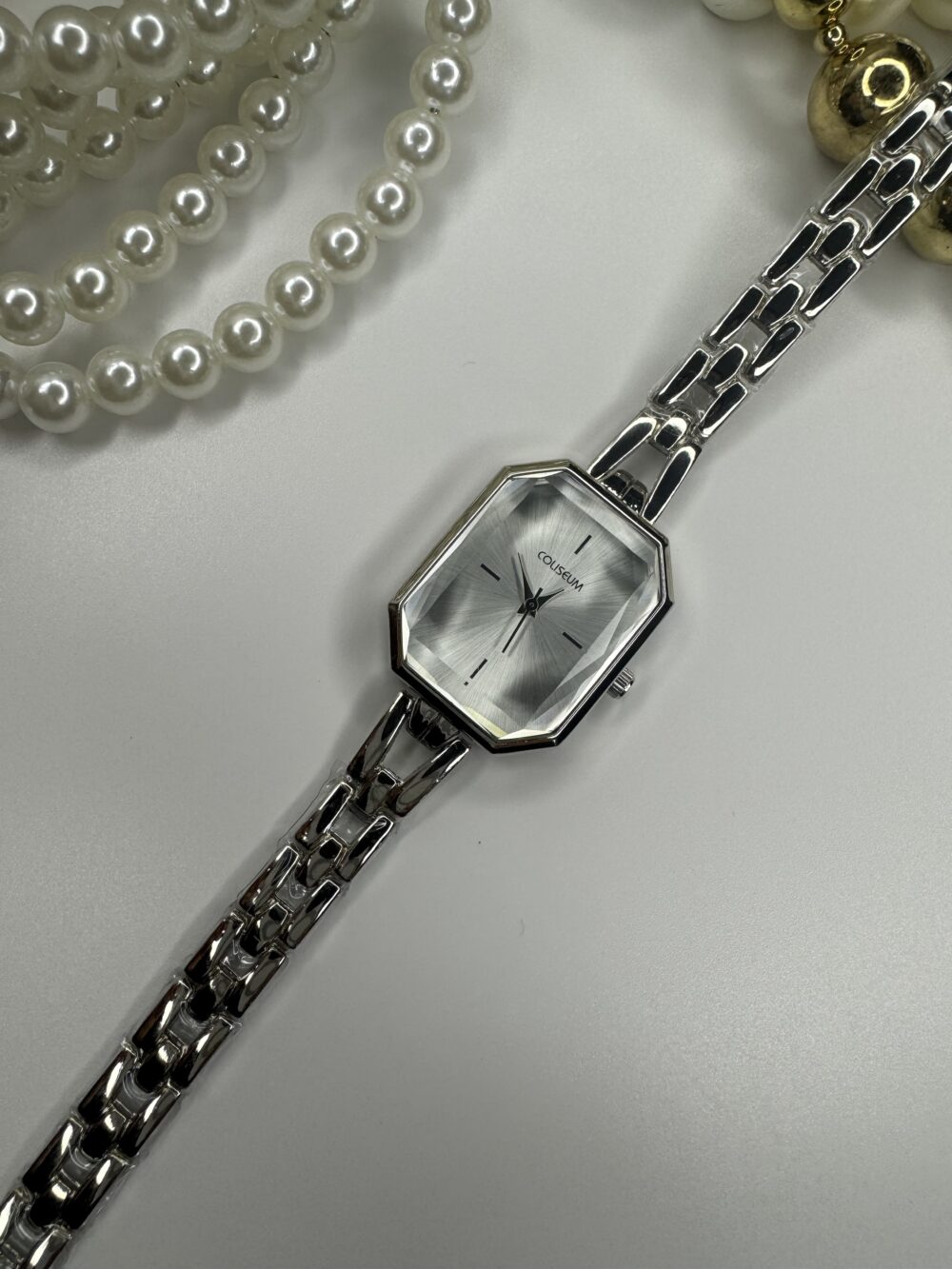 Kristal Cam Silver Metal Kordon Saat - Görsel 3