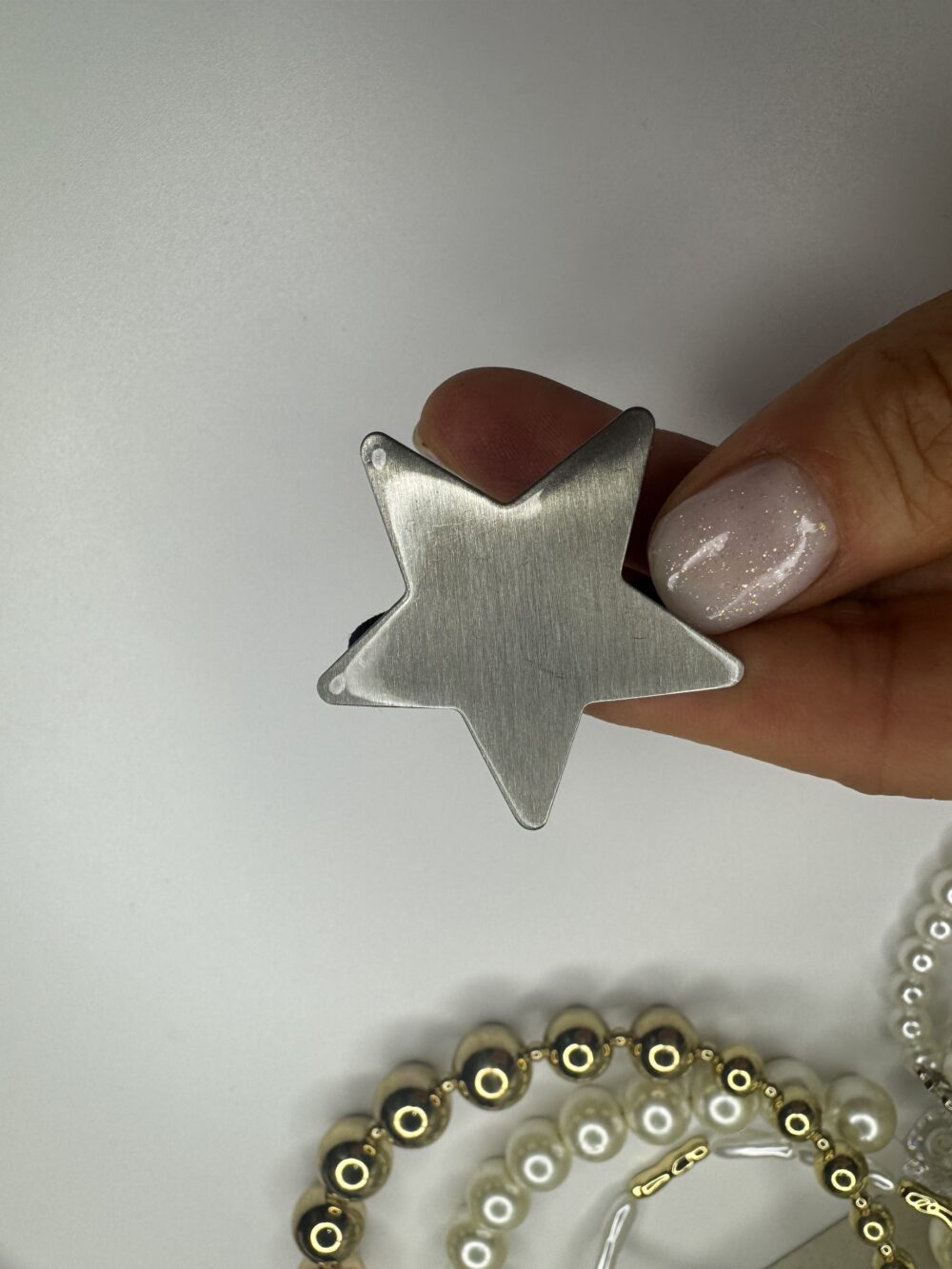 Metal Yıldız Silver Lastikli Pinterest Toka - Görsel 3