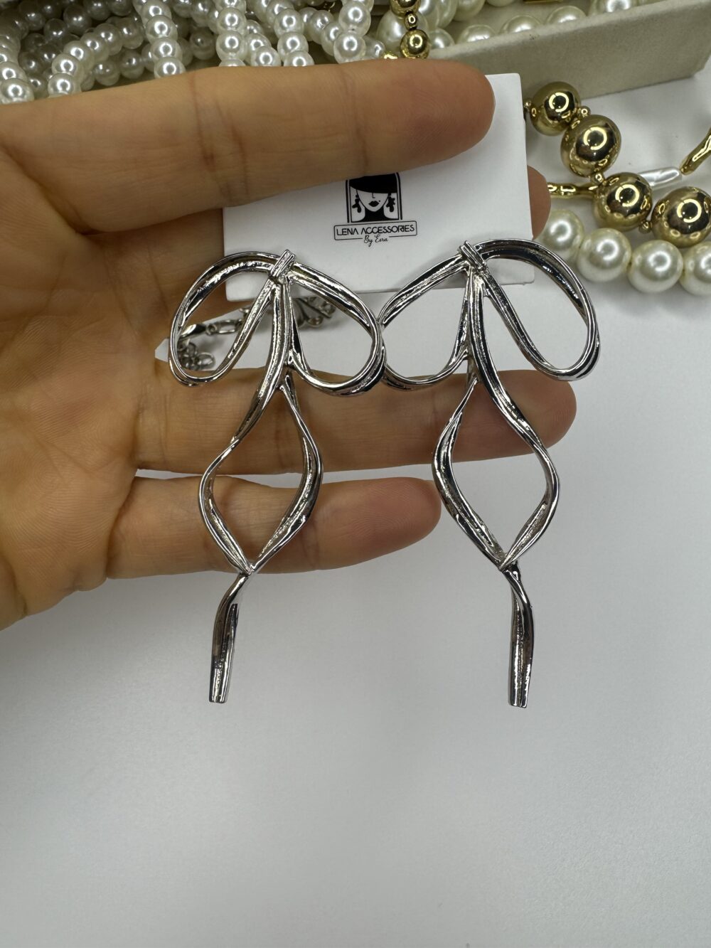 Büyük Silver Fiyonk Küpe - Görsel 2