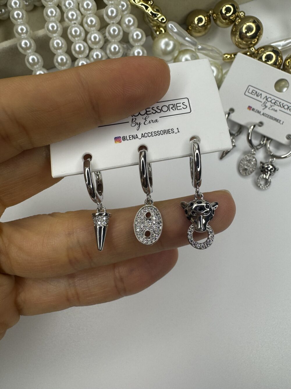 Üçlü Silver Küpe - Görsel 3