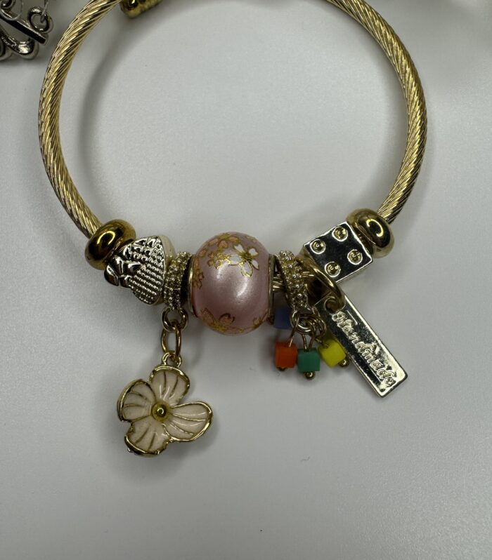 Gold Çiçek Charm Bileklik