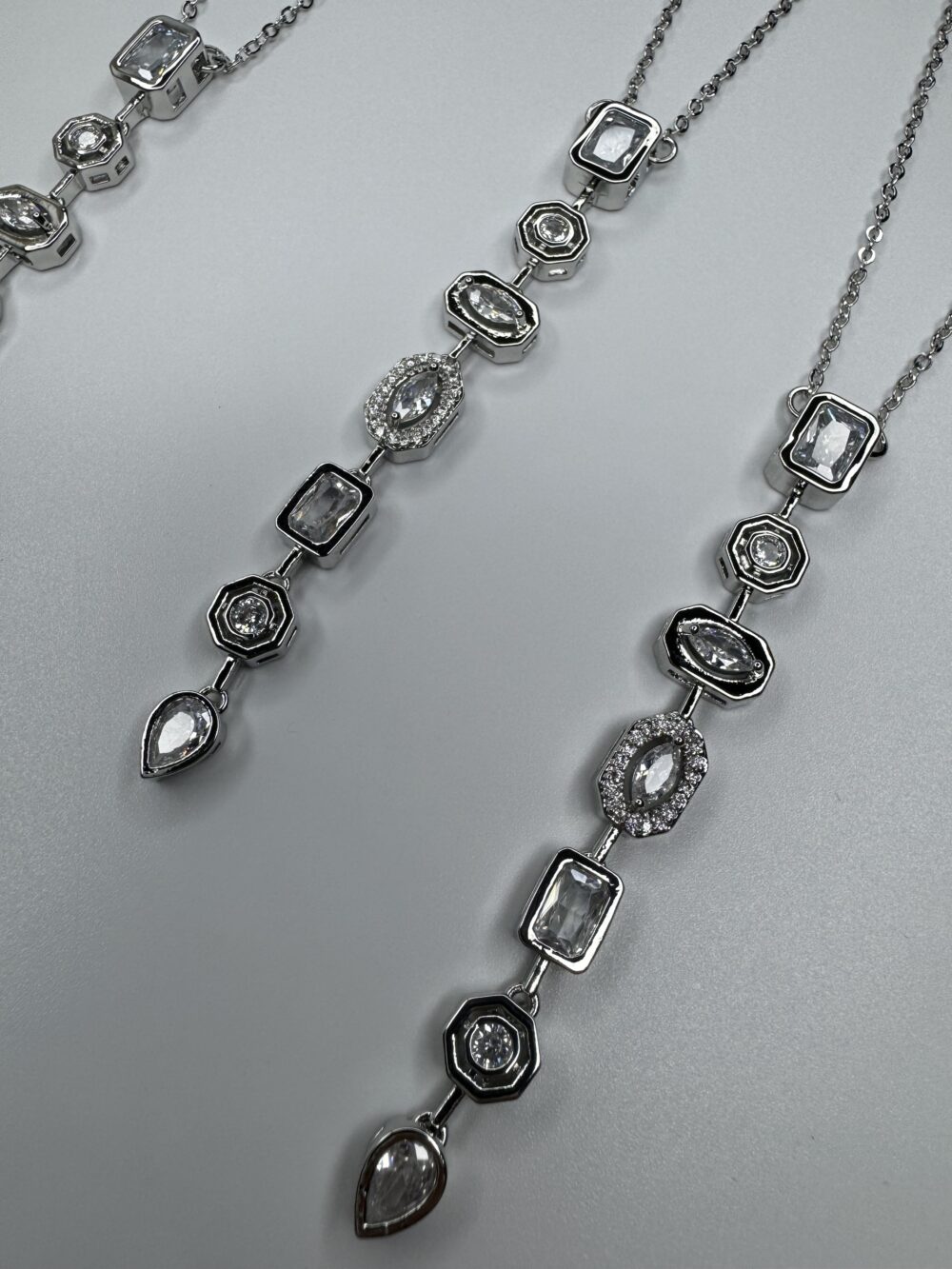 Silver Taşlı Y Kolye - Görsel 2