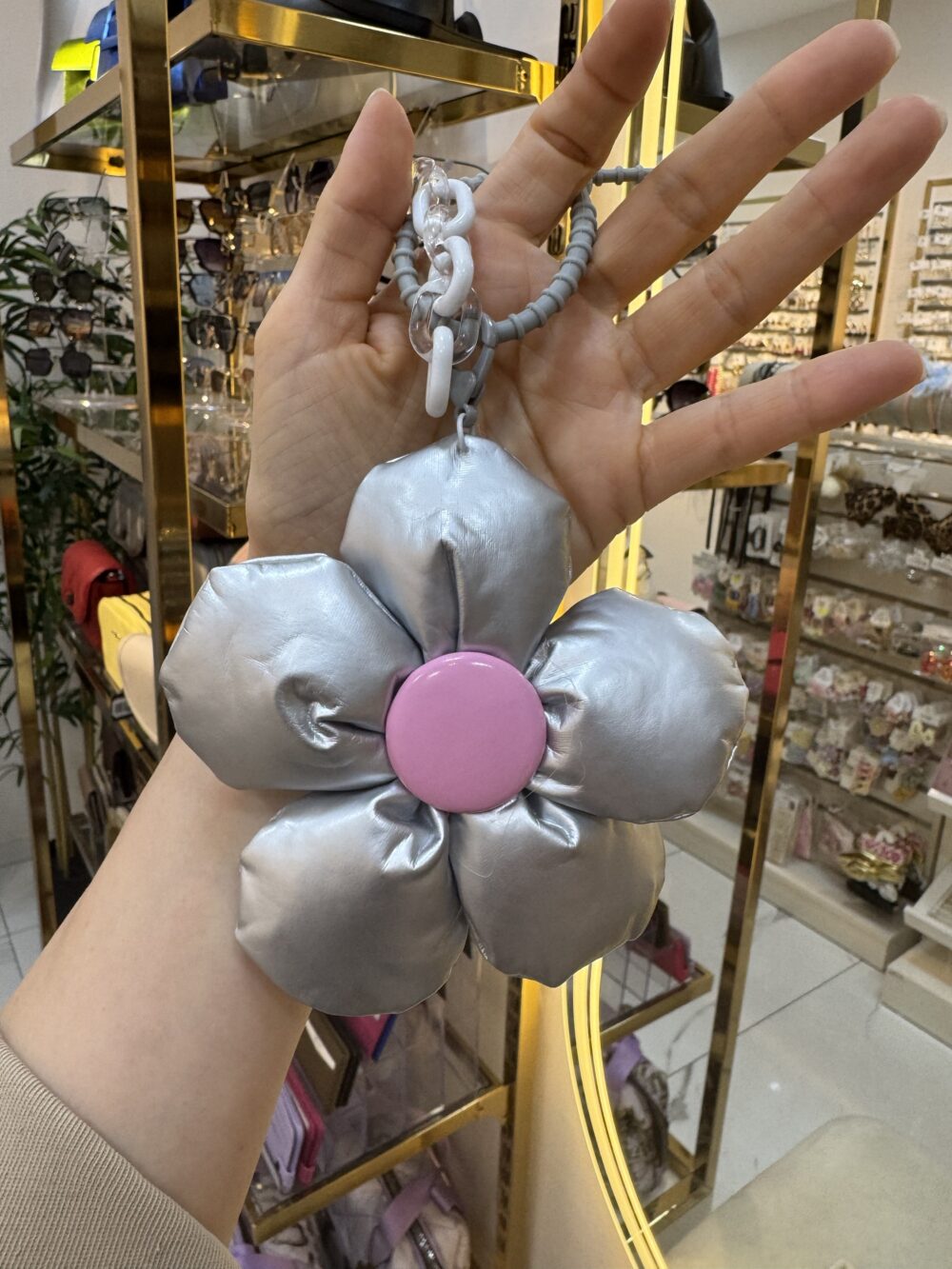 Silver Pembe Papatya Charm - Görsel 2