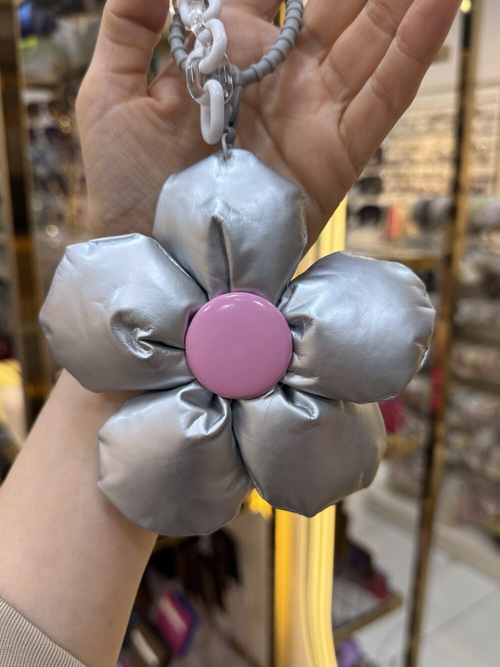 Silver Pembe Papatya Charm - Görsel 3