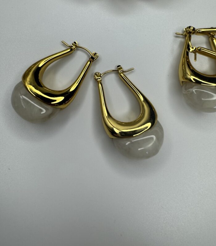 Anenjery Çelik Gold Küpe