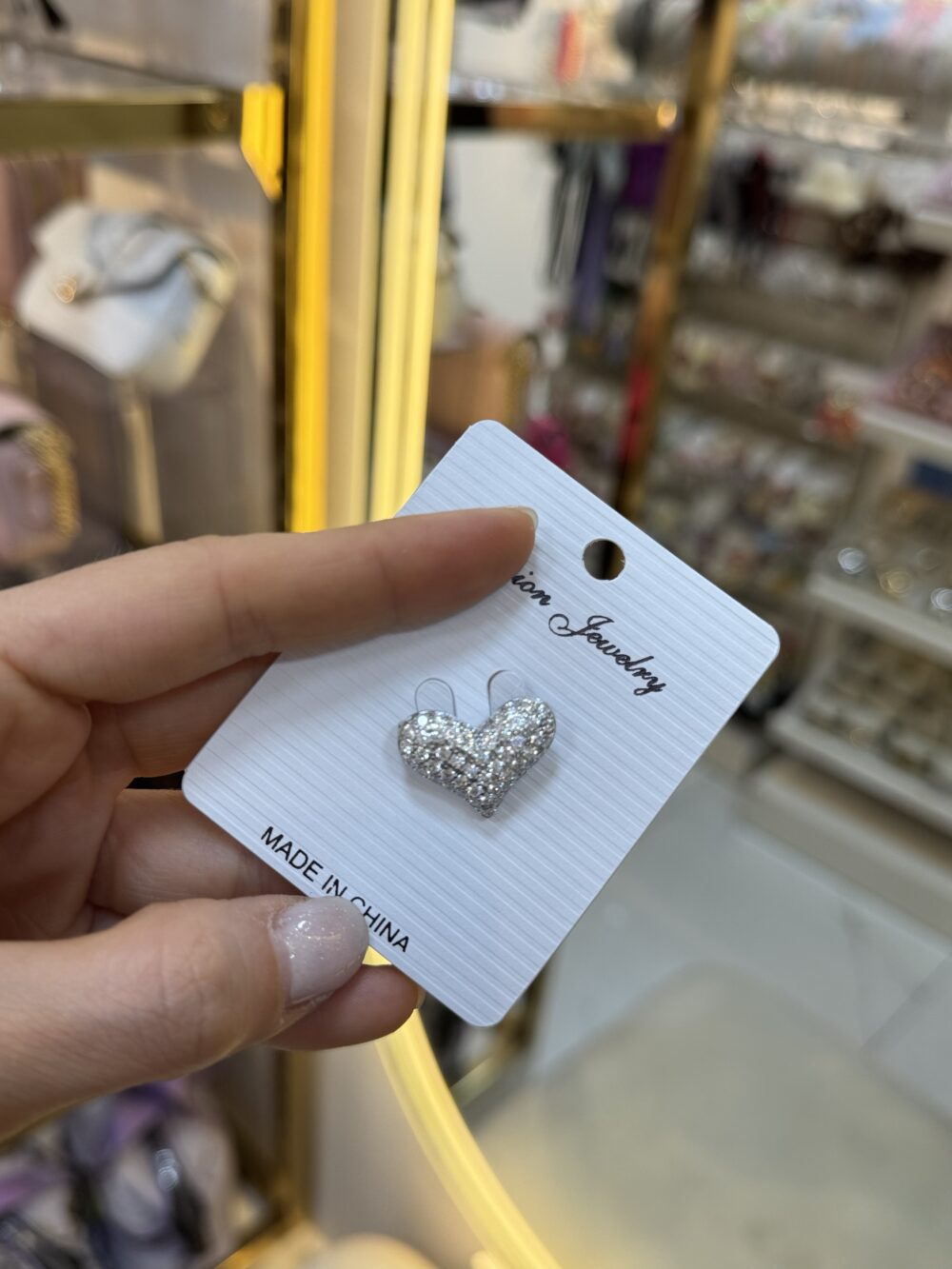 Silver Taşlı Kalp Broş - Görsel 3