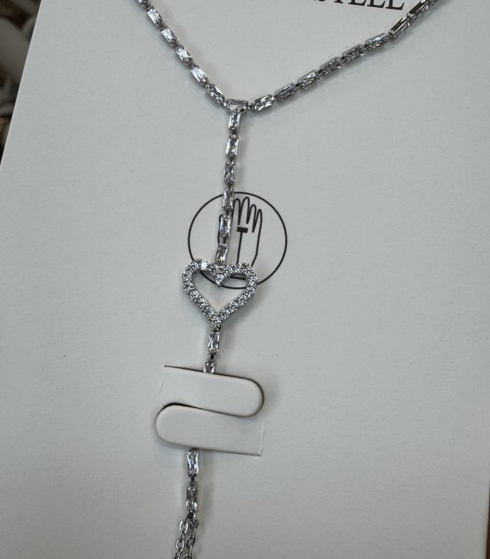 Silver taşlı içi boş kalp Şahmeran