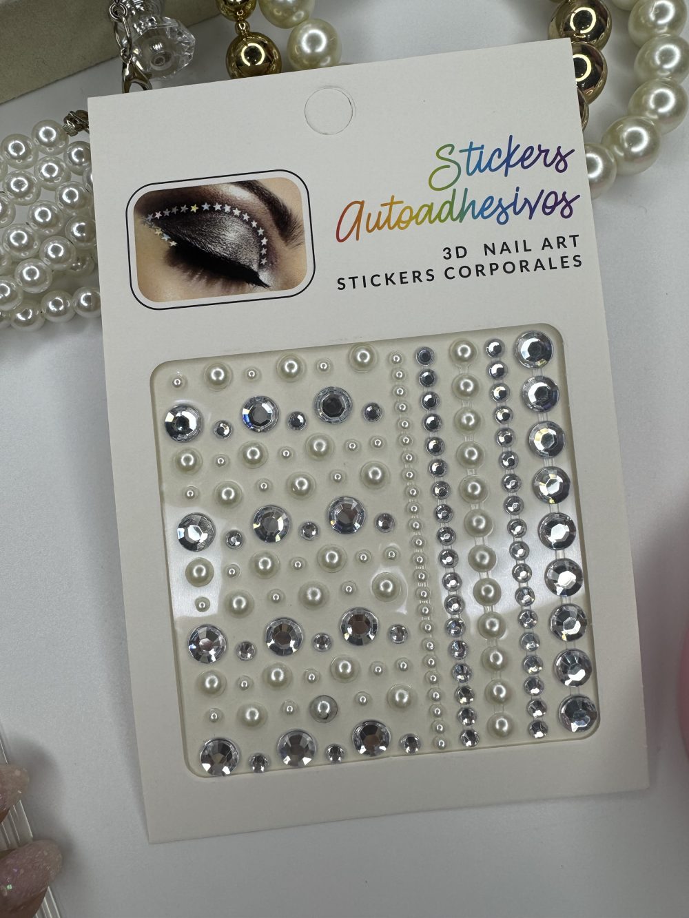 Taşlı İncili Saç Yüz Vücut Sticer - Görsel 2