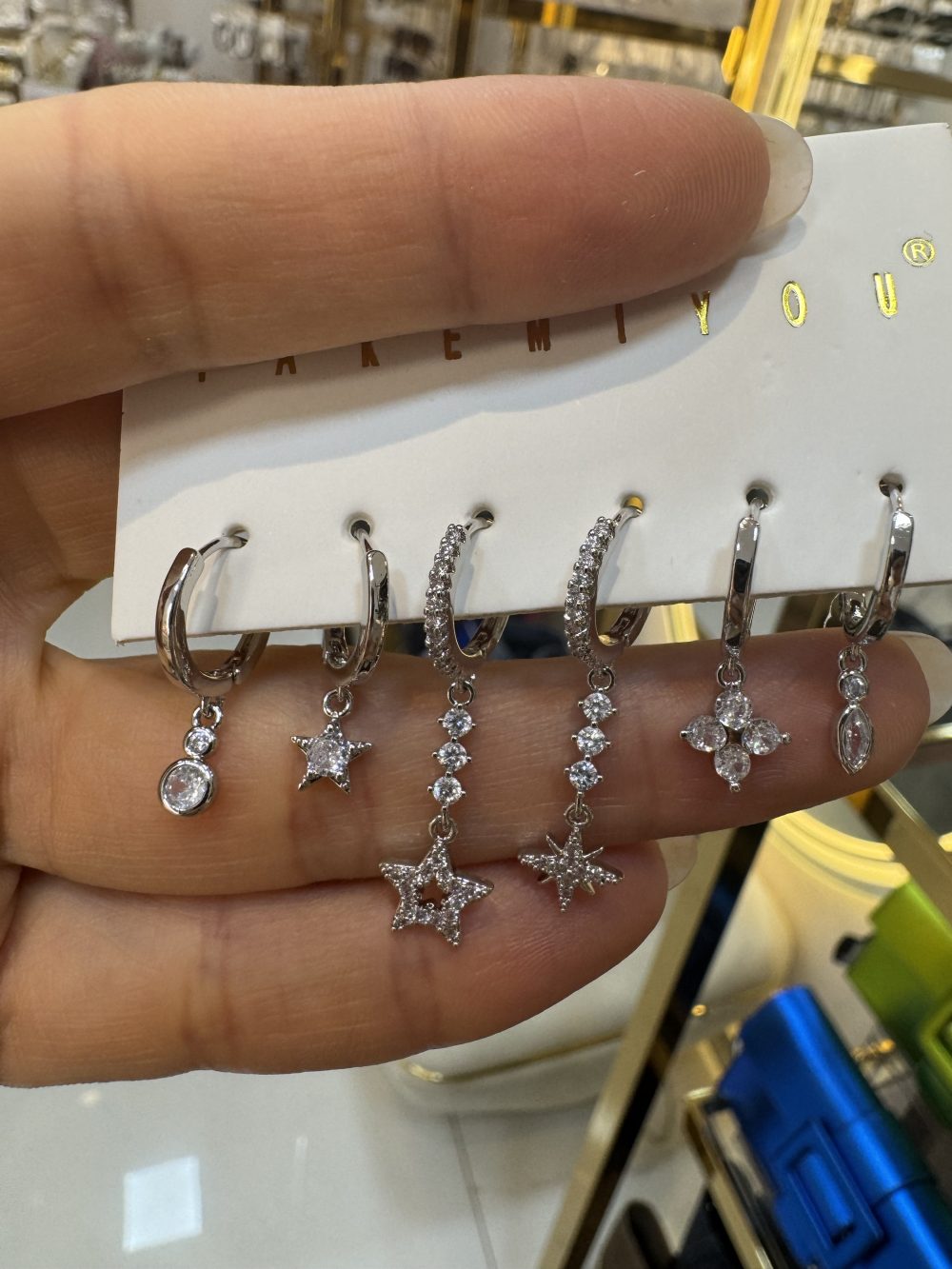 Silver Yıldızlı Çoklu Küpe