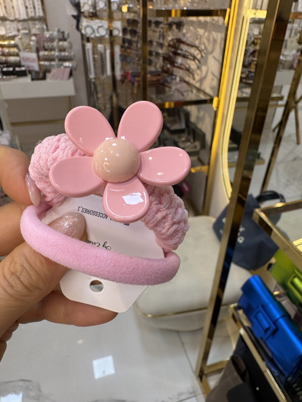 Pembe papatya ikili Lastik toka