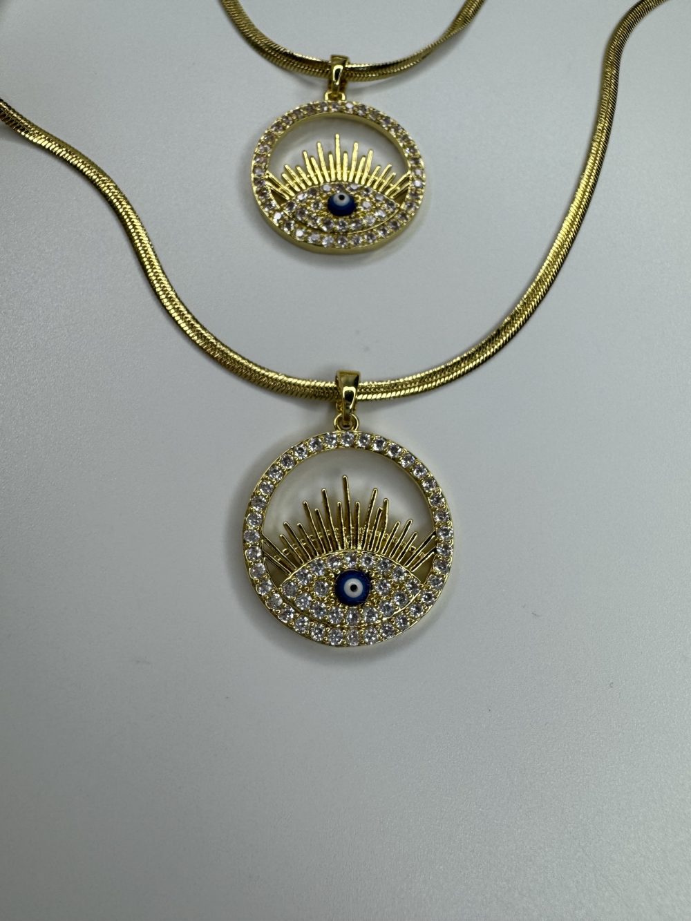 Nazarlı Gold Taşlı çelik kolye - Görsel 2