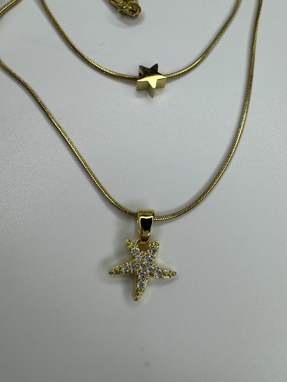 Çelik ikili Gold Deniz yıldızı Kolye