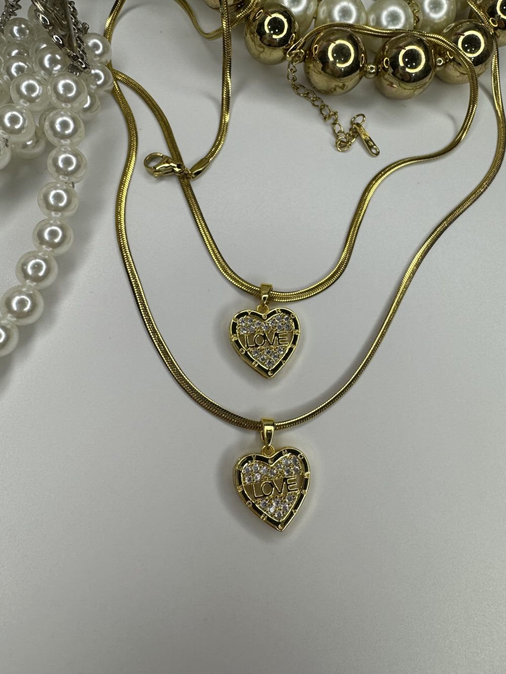 Çelik Gold Kalp Love Kolye - Görsel 3