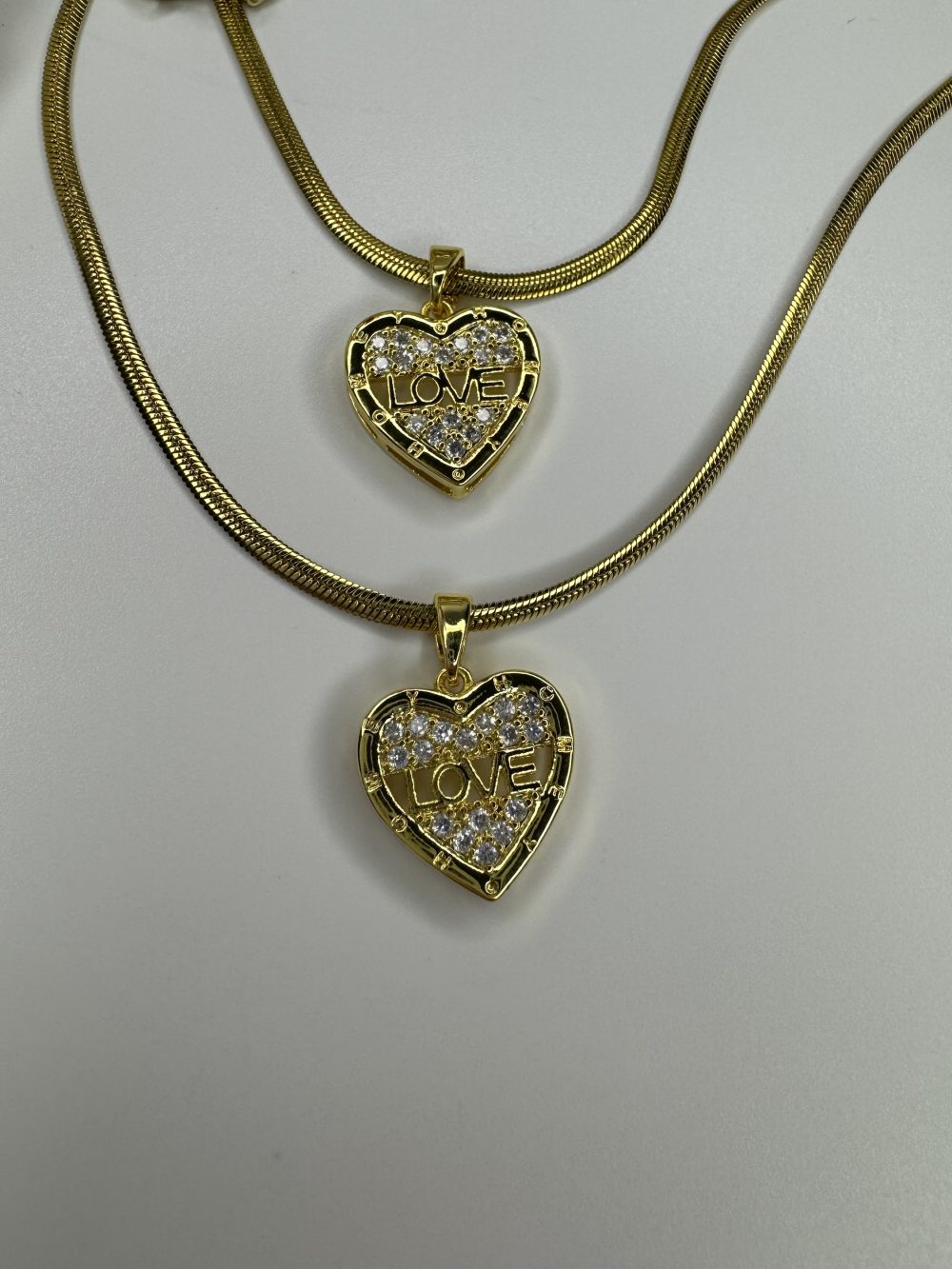 Çelik Gold Kalp Love Kolye - Görsel 2