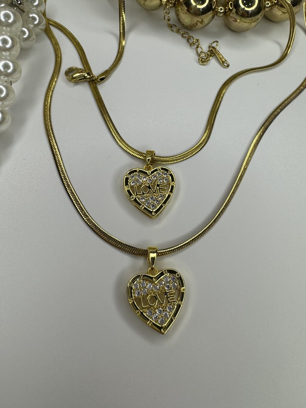 Çelik Gold Kalp Love Kolye