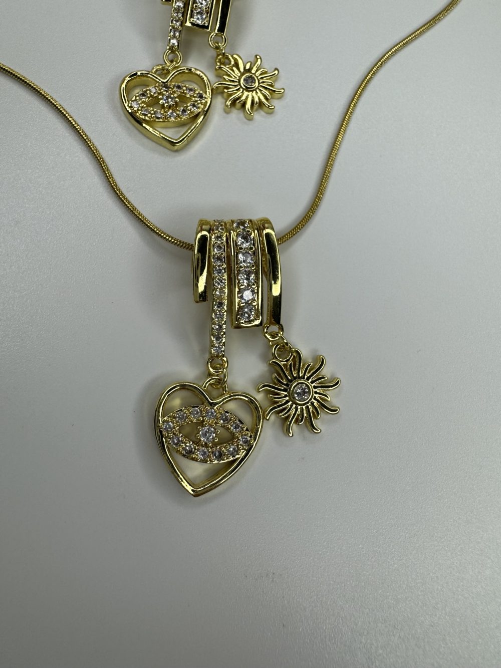 Gold Kalbin Gözü Çelik Kolye - Görsel 3