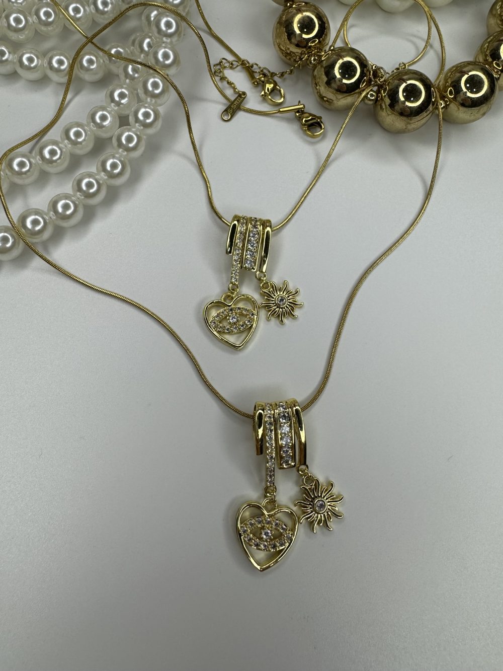 Gold Kalbin Gözü Çelik Kolye