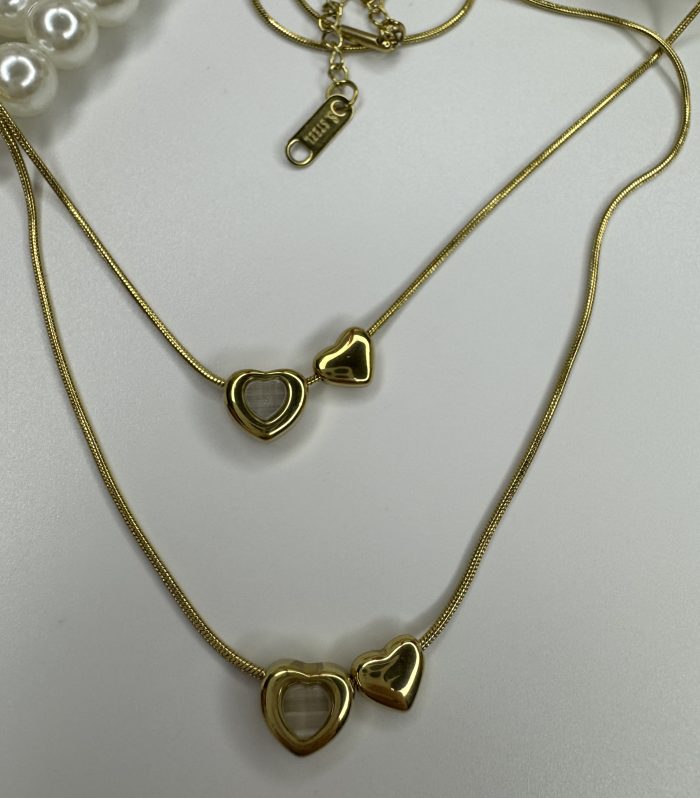 Çelik Gold Kalp Kolye