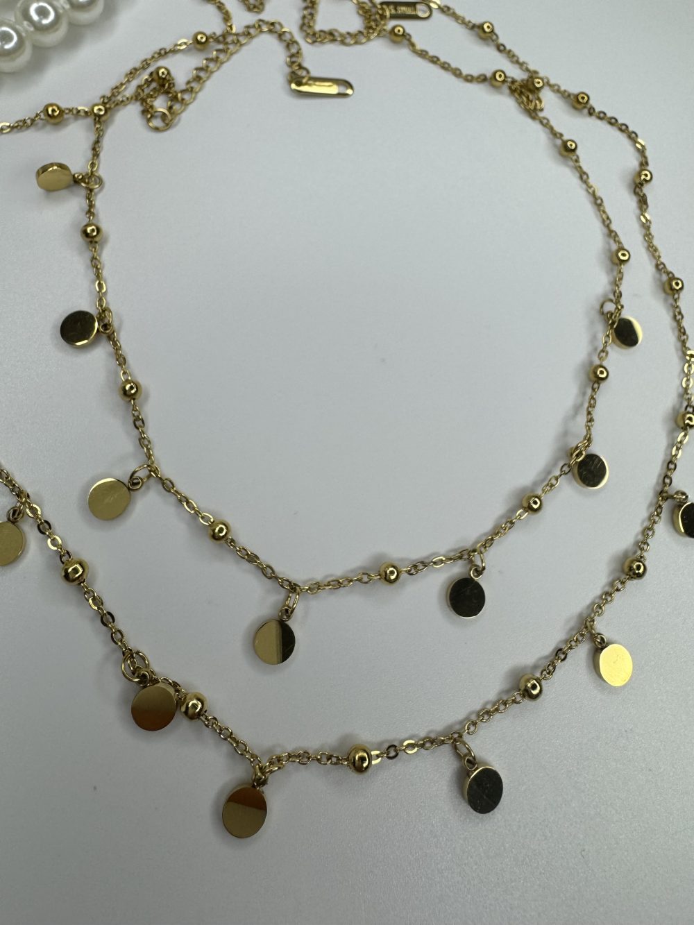 Çelik Gold Topçuklu Pul Kolye