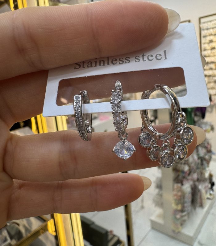 Silver çoklu küpe