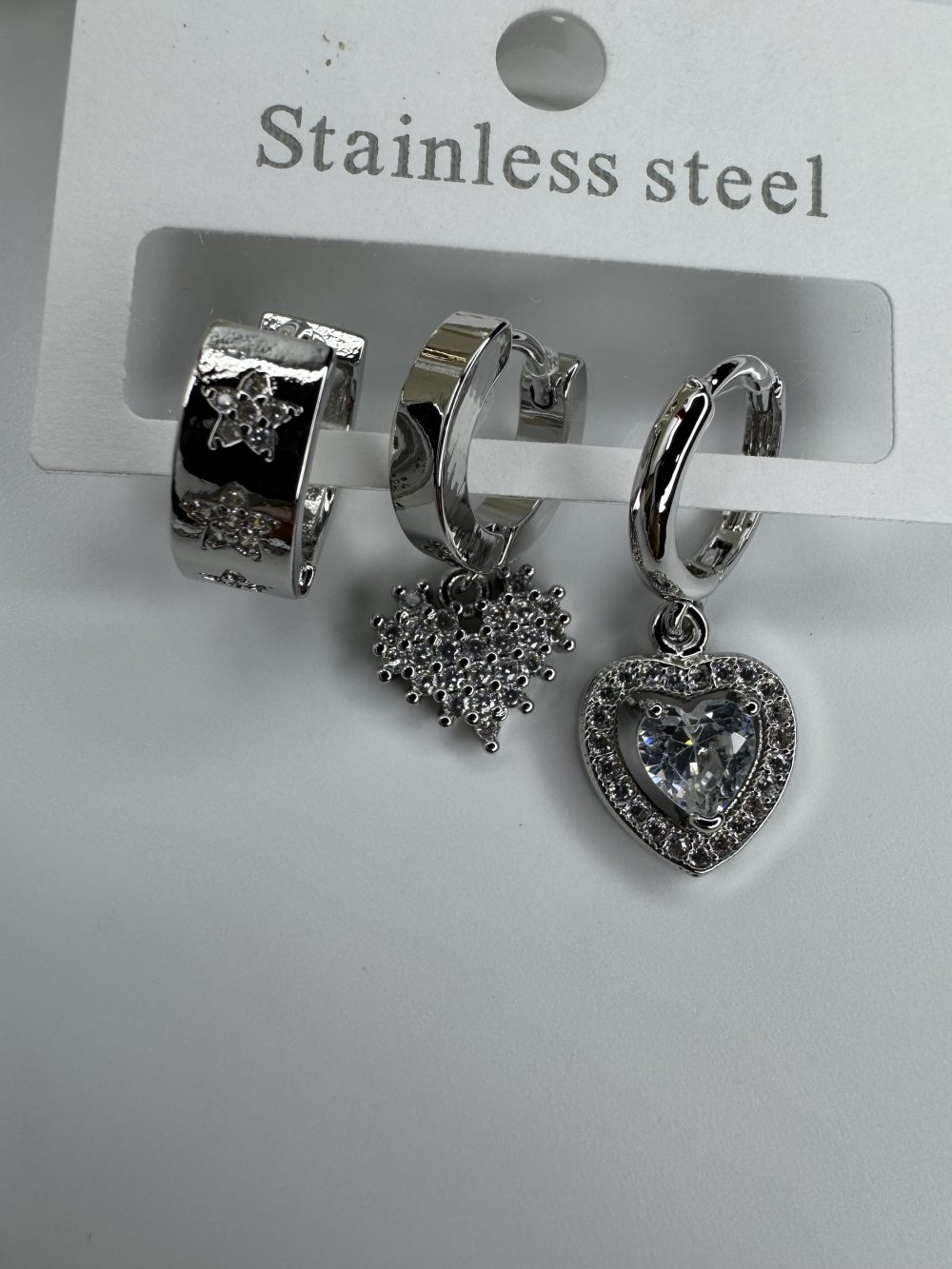 Silver Kap Detay üçlü Küpe - Görsel 3