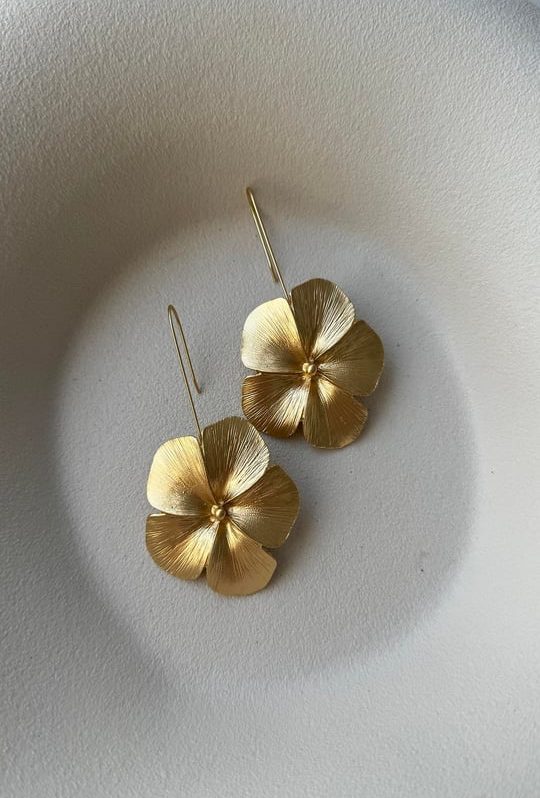 Özel Seri Gold Çiçek Küpe