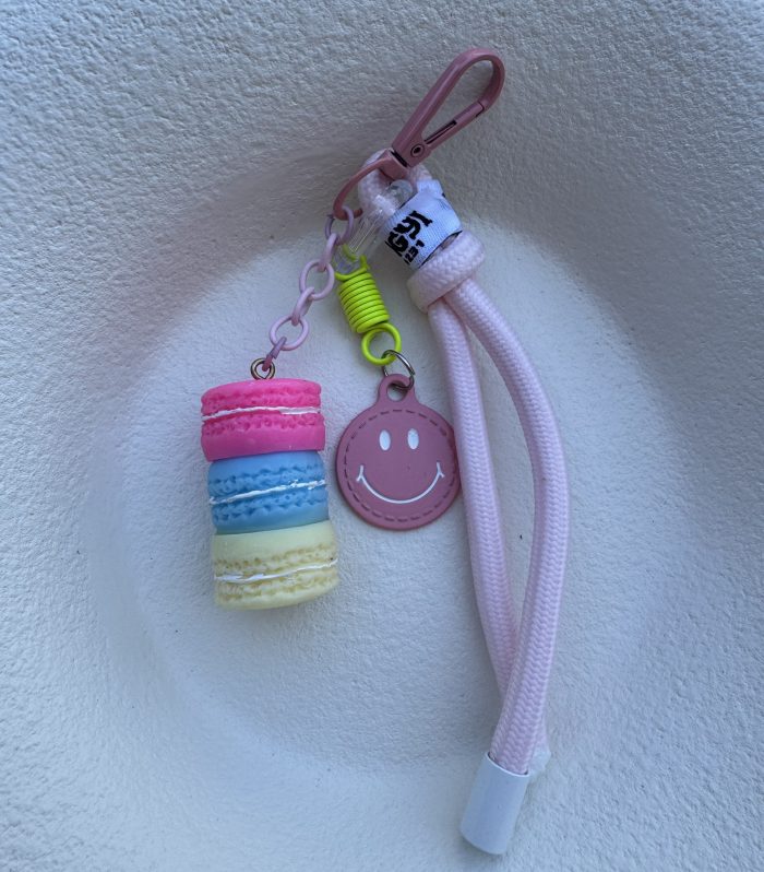 Pembe macaron Gülen Yüz Çanta Charm