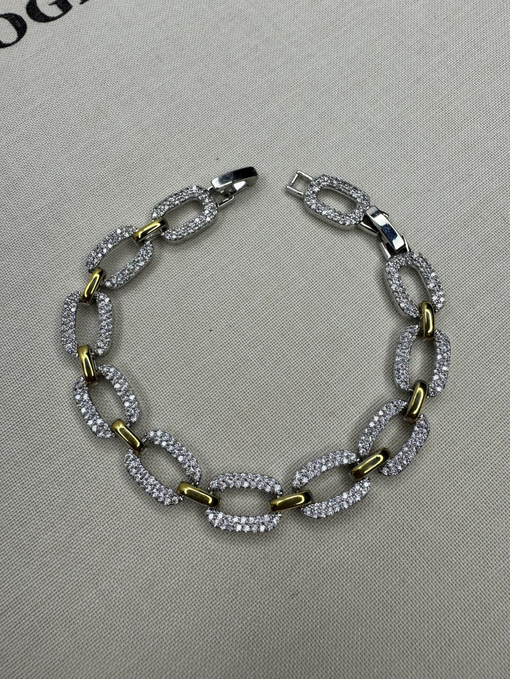 Özel Seri Zirkon Taşlı Gold-Silver Bileklik