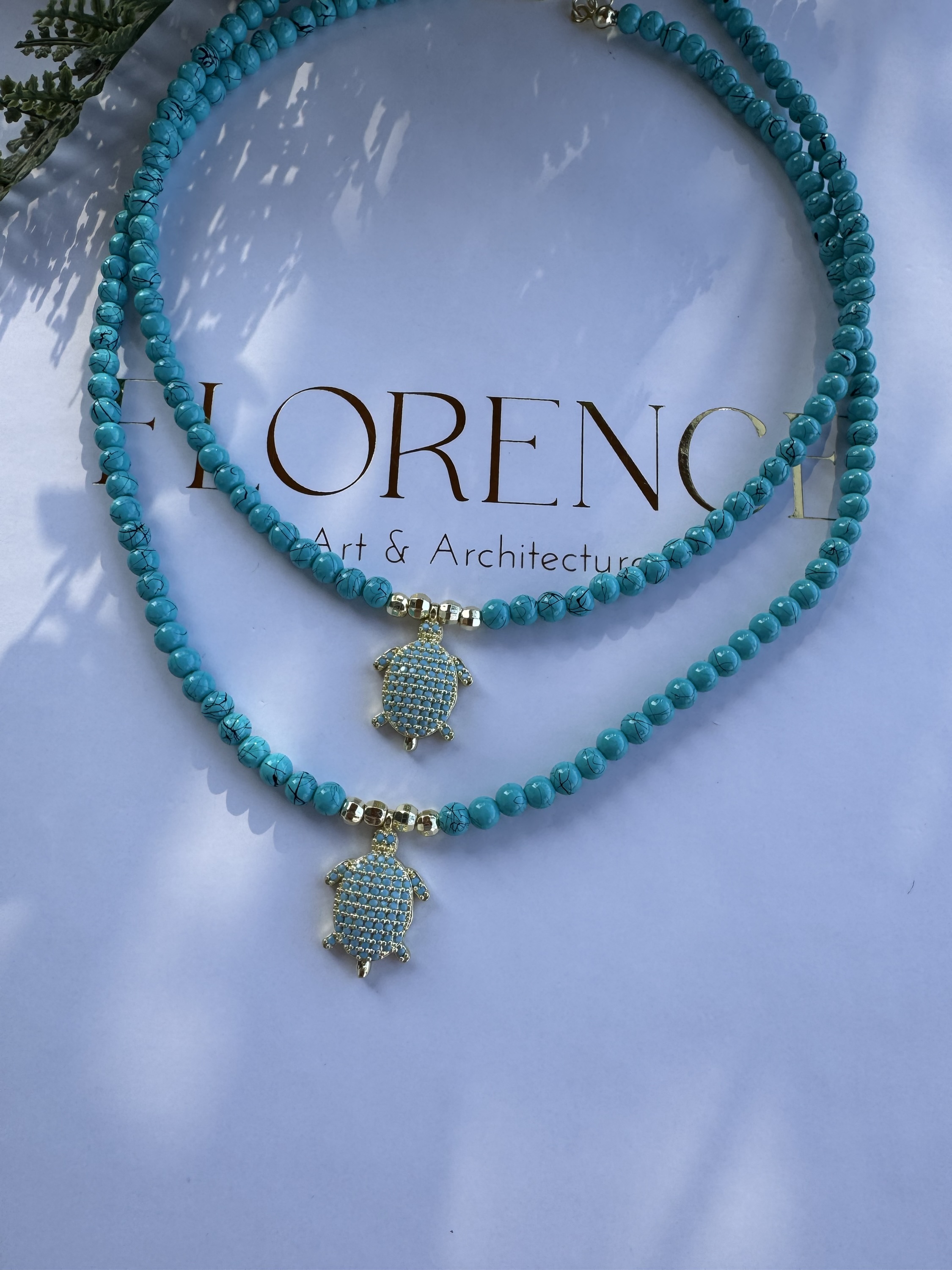 Mavi boncuk kaplumbağ kolye