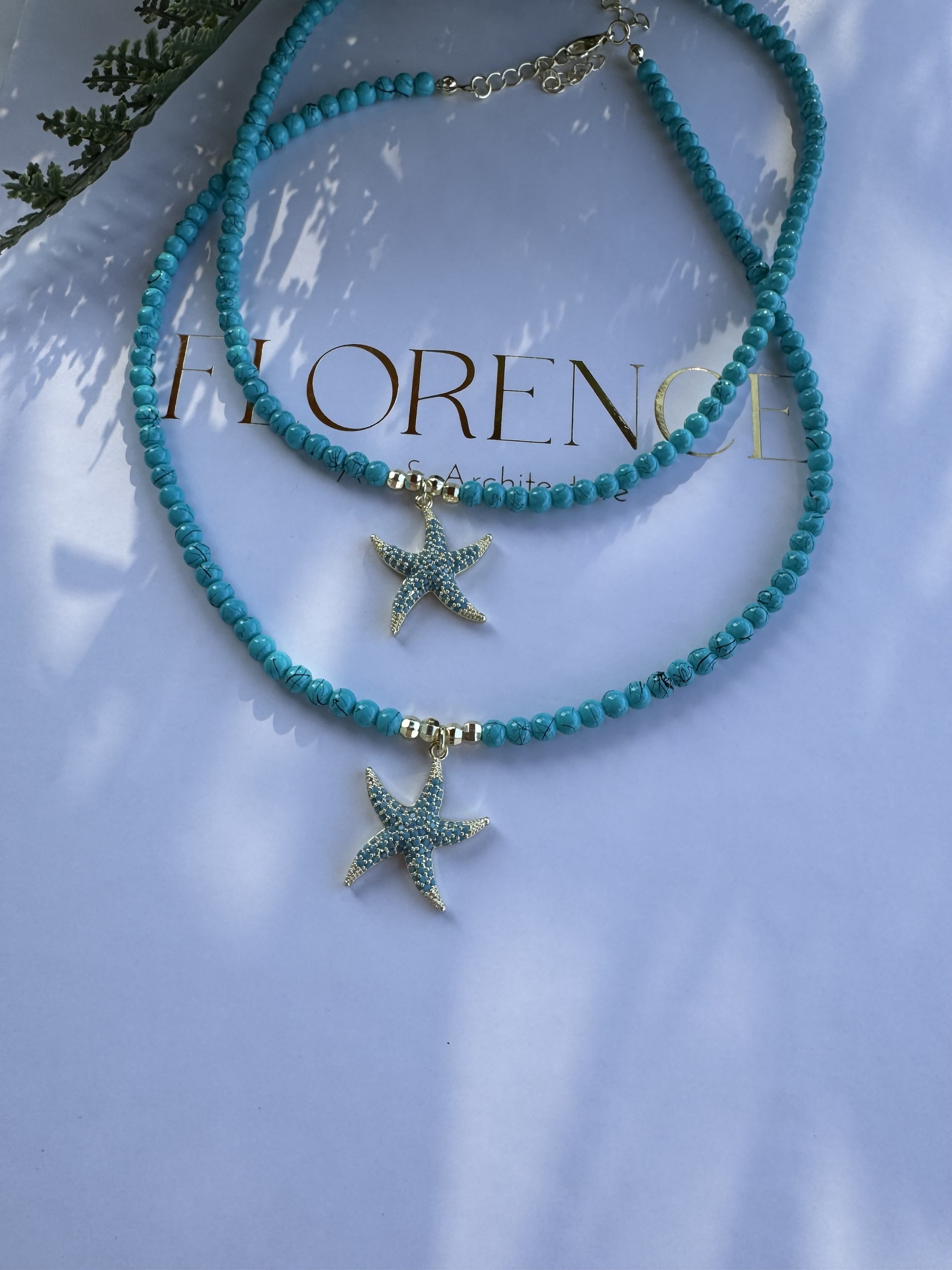 Mavi boncuklu yıldız kolye