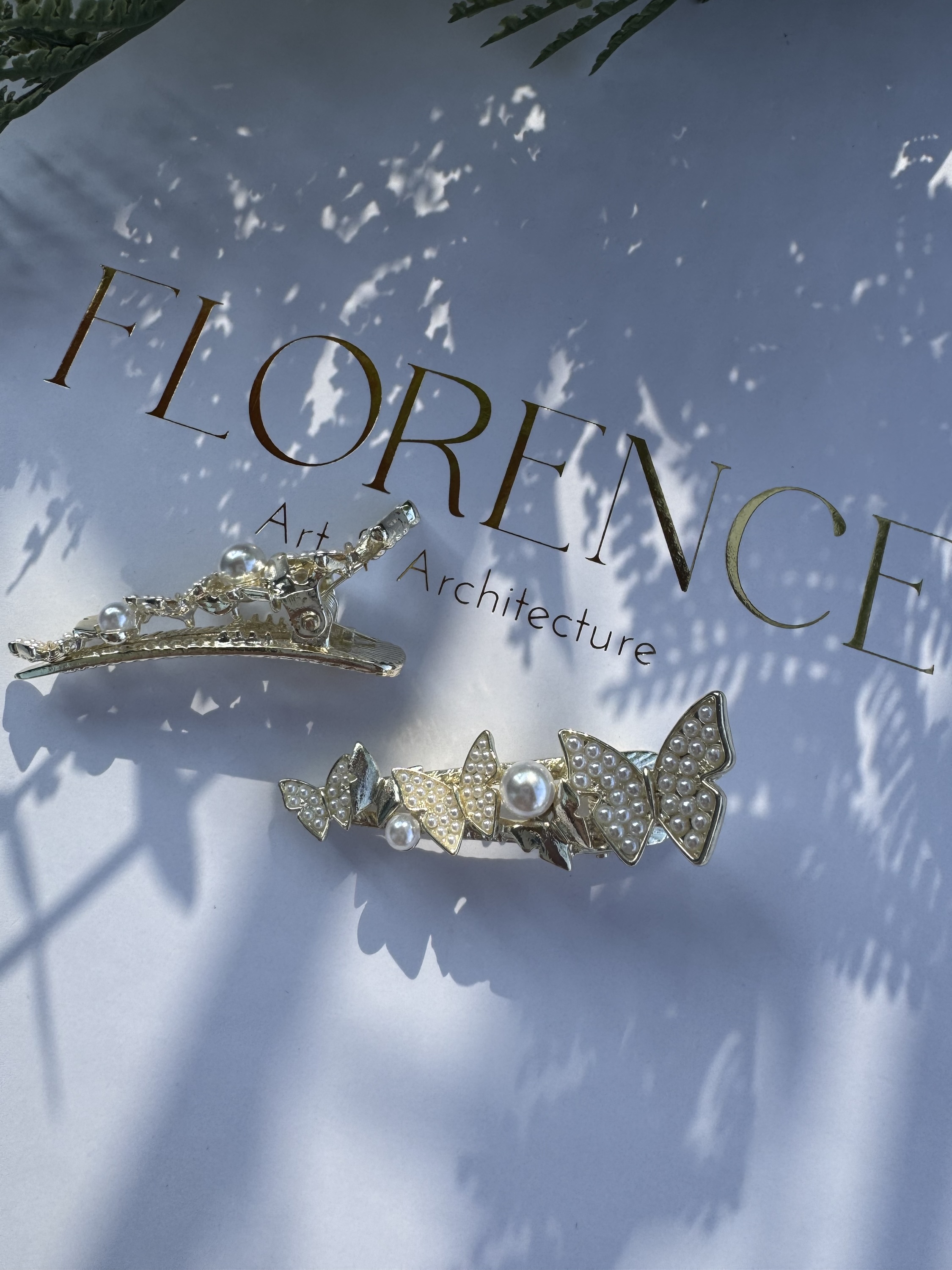 İnci detay kelebek pens toka