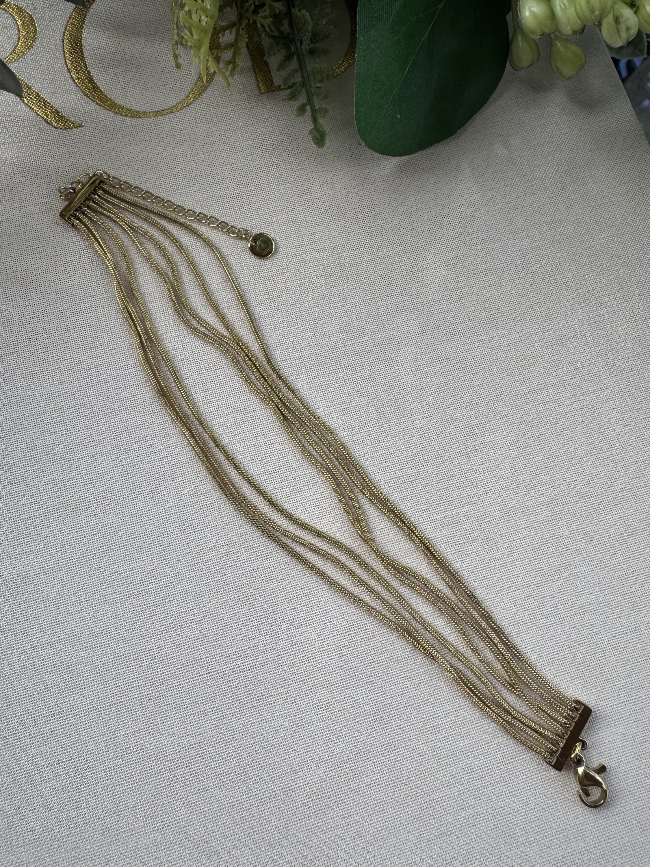 Çelik çoklu gold bileklik