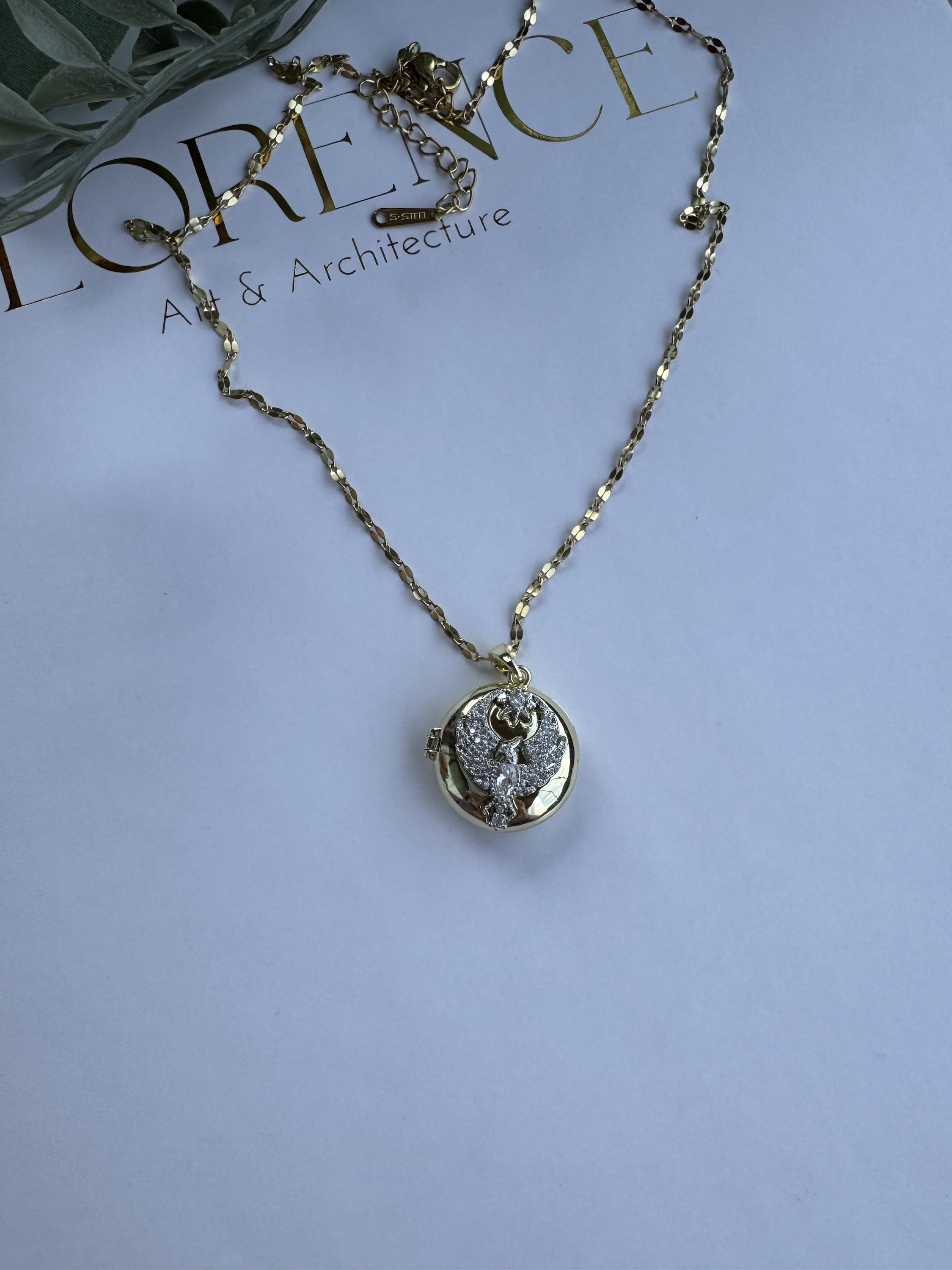 Çelik ankakuşu içi açılabilen kolye