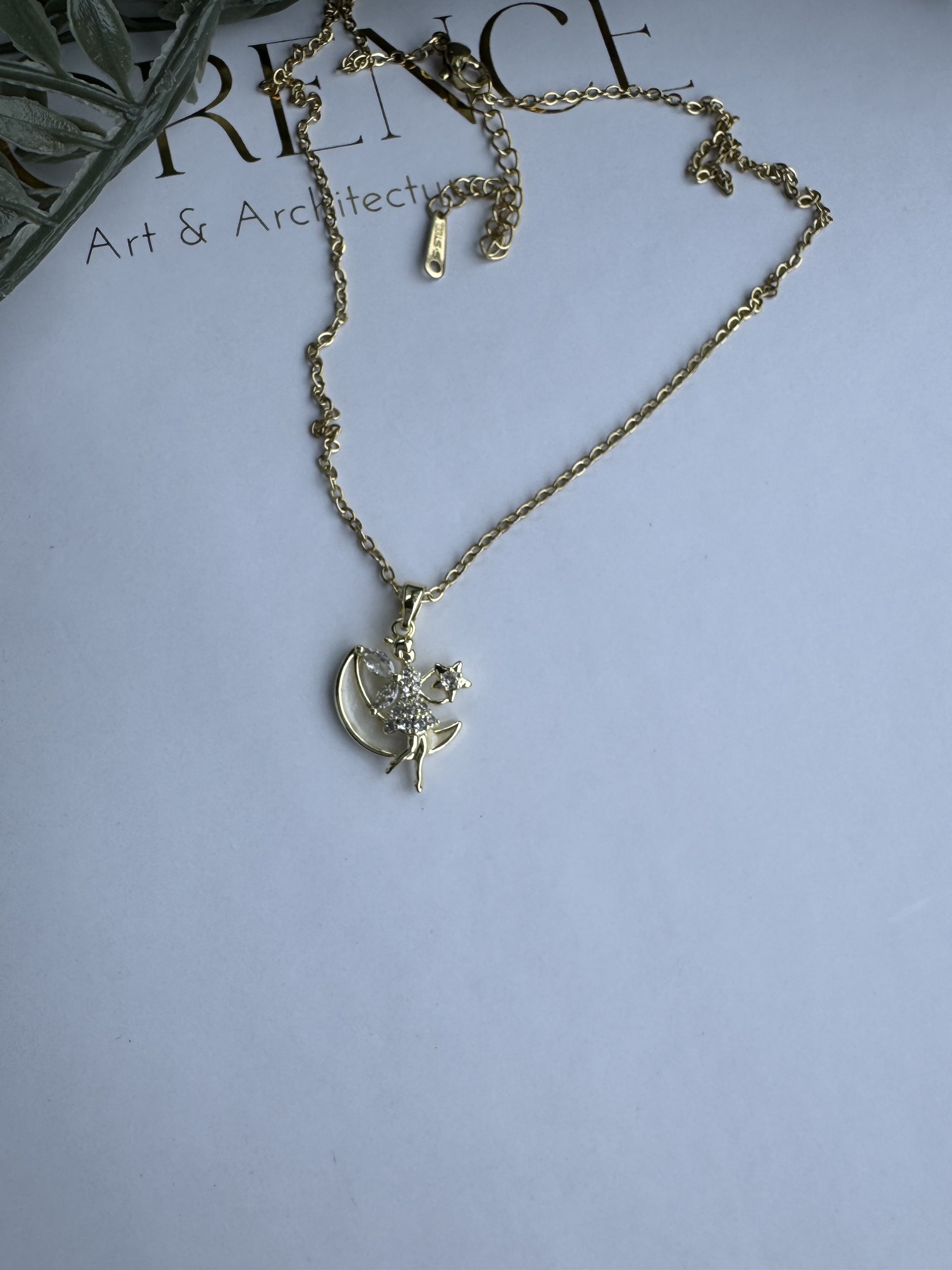 Çelik ay ve yıldız peri kolyesi